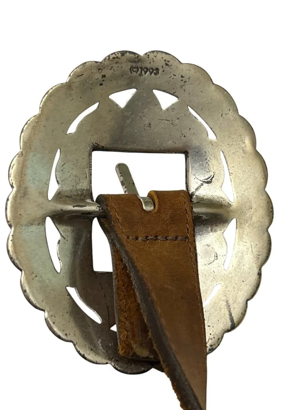 Brighton VTG 1993 Sunflower Silver & Leather Concho Belt 34